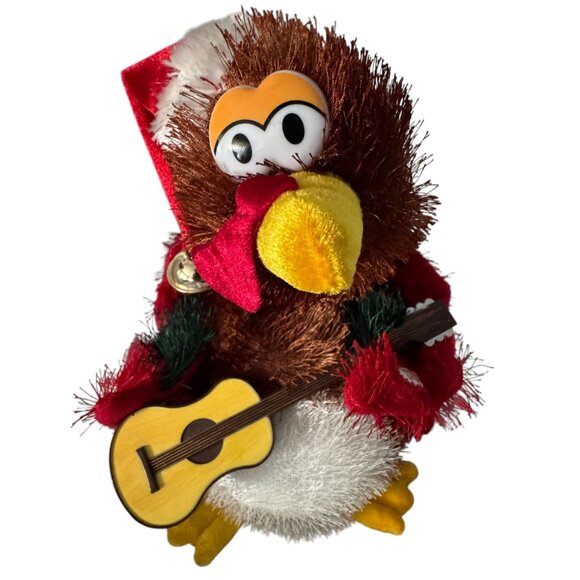 Turkey Christmas Ornament With Guitar & Santa Hat VIDEO - Picture 1 of 4